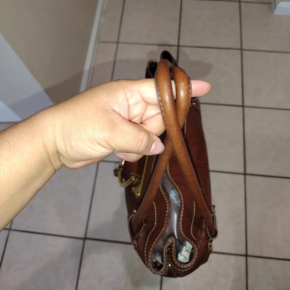 Dolce & Gabbana D_ Ring Satchel Brown Leather With Gold Hardware  vintage